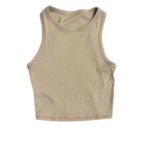 H&M Beige Ribbed Crop Top